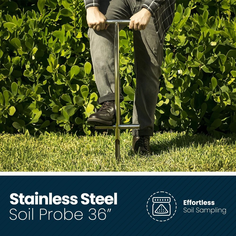 Professional 36" Stainless Steel Soil Sampler, Deep Core Inspection Tool