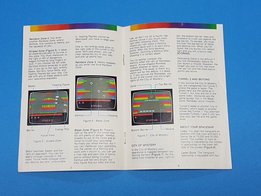 Vanguard Atari 2600 Authentic Manual Only *Water damage