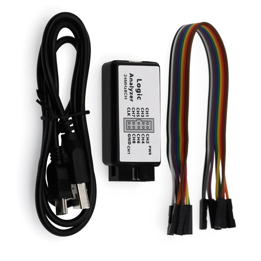 Compact USB Logic Analyzer 8Channel 24M Sampling for Waveform Analysis