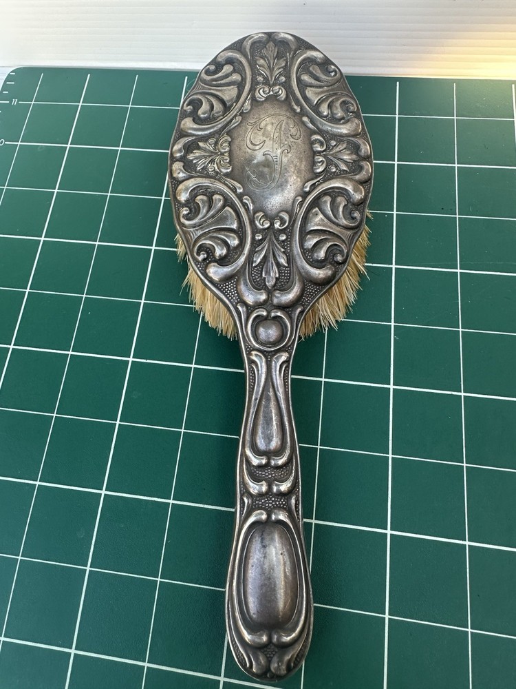 Vintage 835 German Silver Dressing Table Vanity Brush W/ Monogram