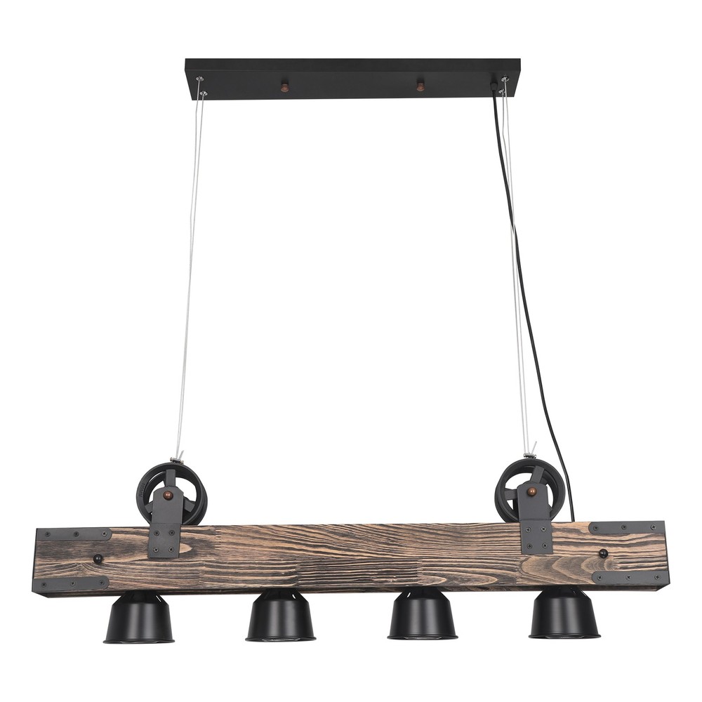Rustic Dining Room Ceiling Fixture with 4 E26 Bulb Sockets for Dining Room