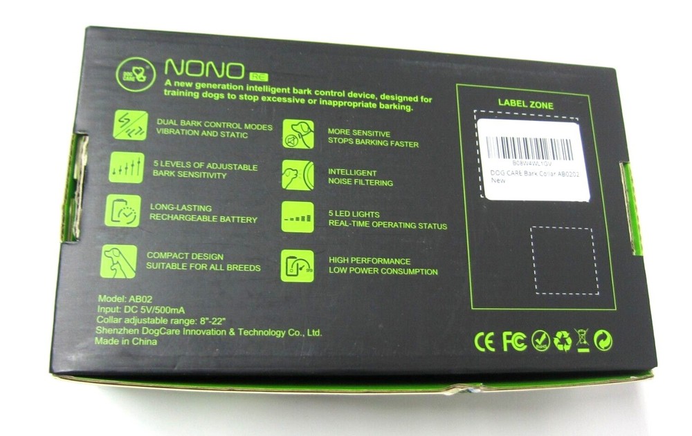 Nono RE Bark Control Collar Model AB02 Dog Care Training Obedience