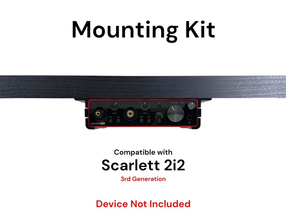 Desk Mount Kit for Focusrite Scarlett 2i2 (3rd Gen) - Under Desk Mount Brackets