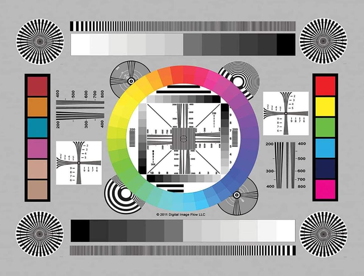 High Resolution 8.5X11" Chrome SD Professional Lens Test Chart, 3-Pack