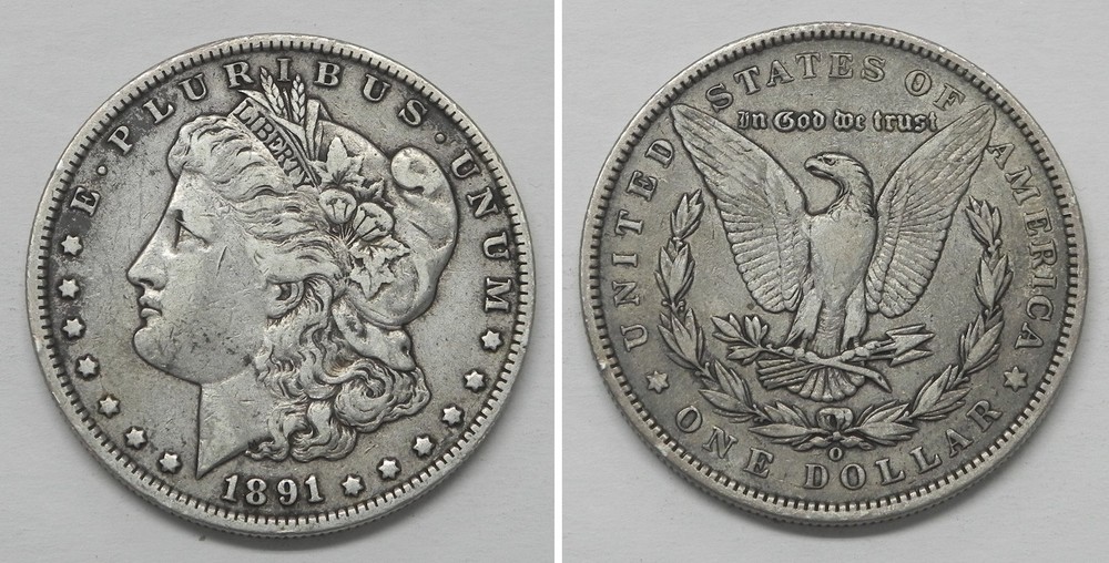 X5178  1891-O Morgan Dollar, XF