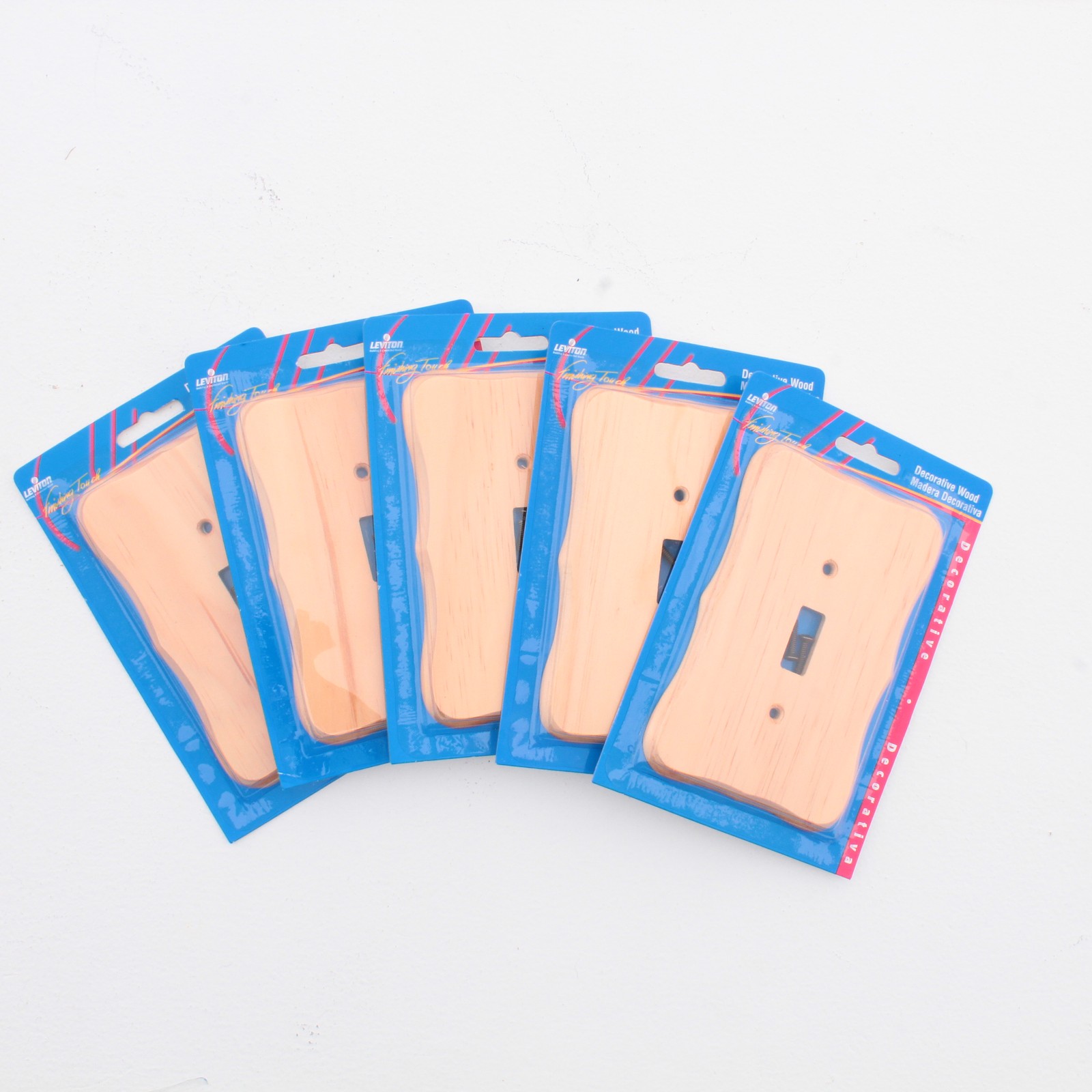 Leviton 89201-CVP Golden Pine 1-Gang Toggle Wood Oversize Wallplate Cover 5-pack