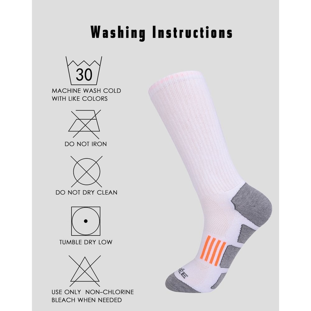 JOYNÉE Mens 6 Pack Athletic Cushion Crew Socks Performance Running Socks