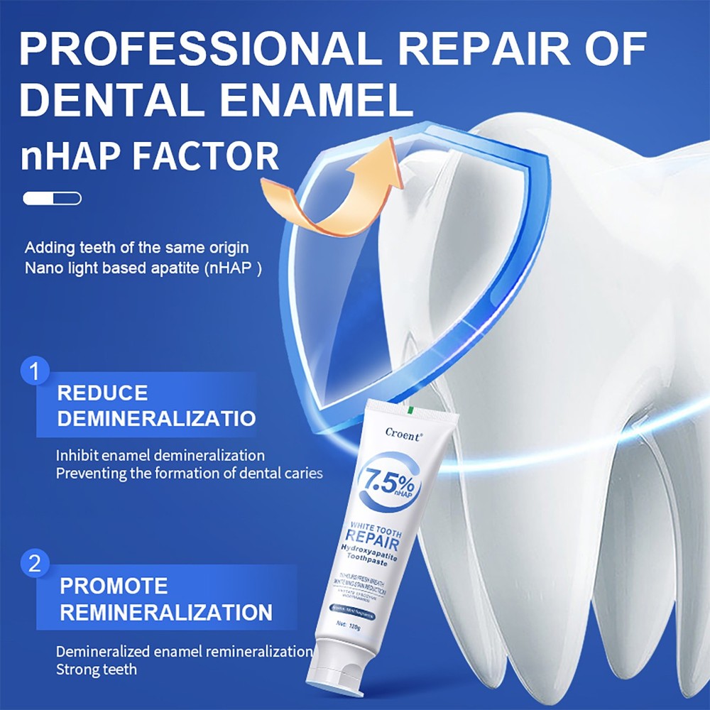 7.5% Hydroxyapatite Toothpaste Remove Yellow Tooth Stains For Sensitive Teeth