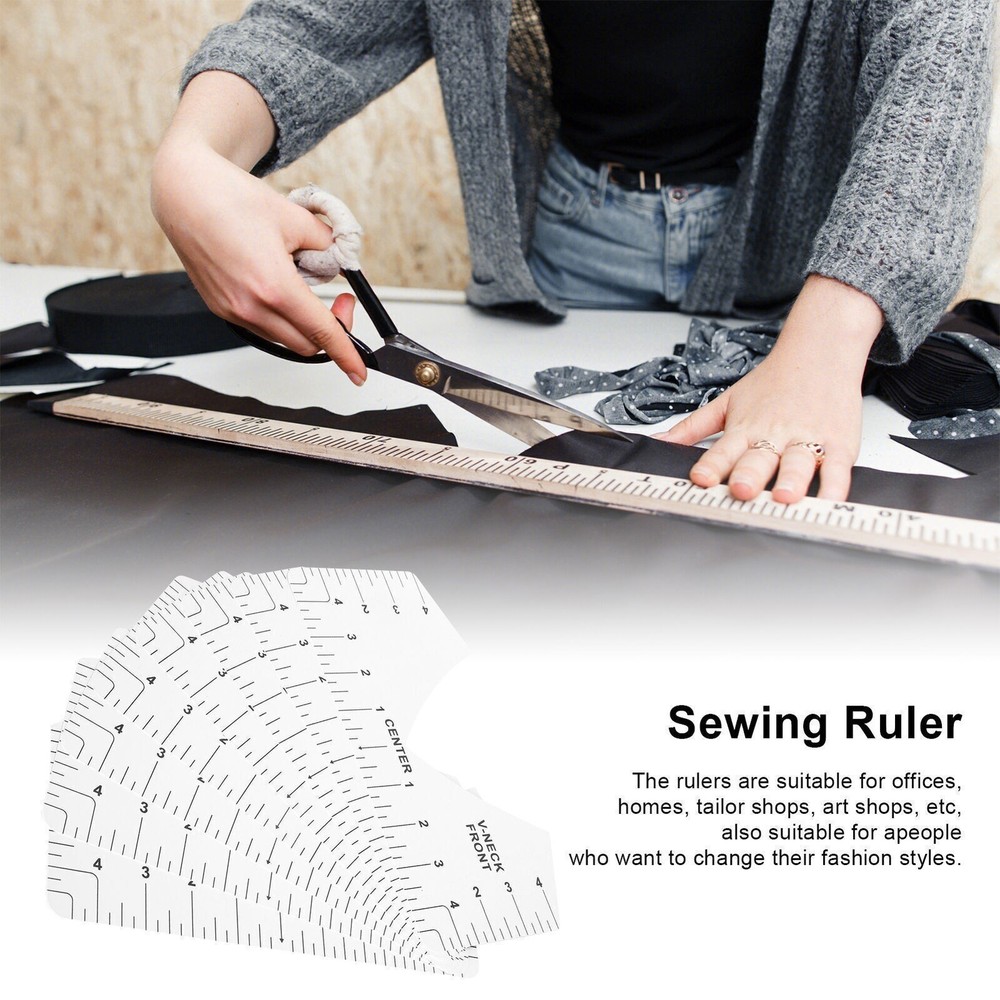 Tshirt Guide Ruler Alignment Tool Round Neck Calibration and Sewing Alignment