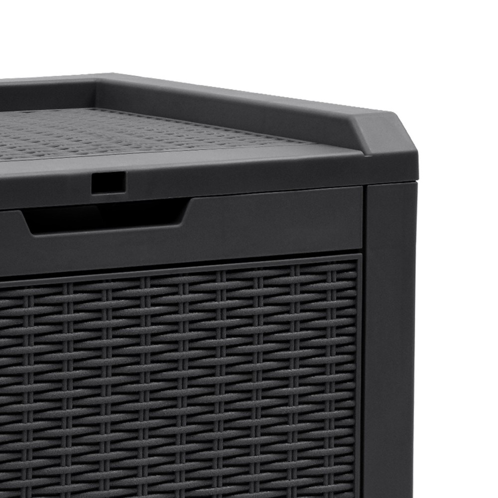 Outdoor Lockable 32 Gal Resin Deck Box, Storage Box with Lockable