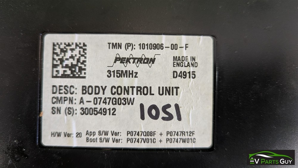Tesla Model S 2012-2021 BODY CONTROL MODULE UNIT - 1010906-00-F