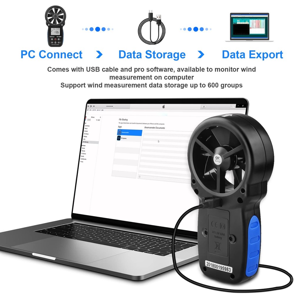 Anemometer HVAC Anemometer, Wind Meter CFM Air Flow Tester Wind Speed...