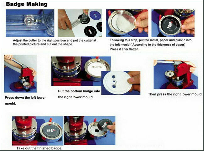 1-3/4" (44mm) Button Maker Machine Badge Press DIY Button Badge Maker Machine