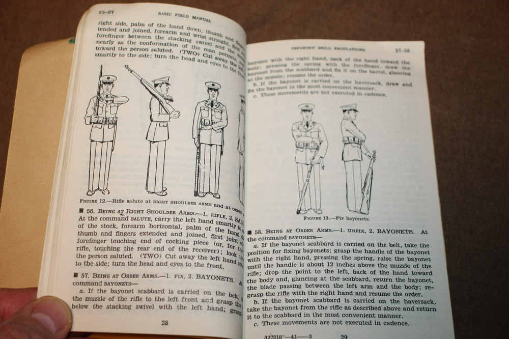 Original WW2 U.S. War Department Issued "Infantry Drill Regulations" Book 1941