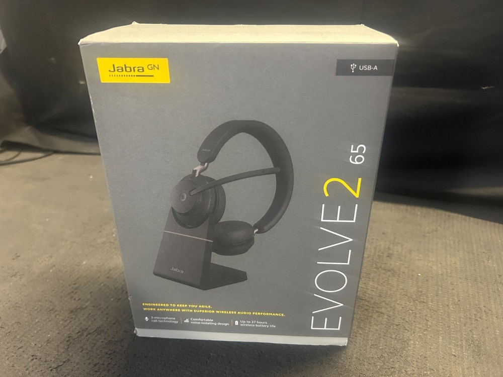 Jabra Evolve2 65 Stereo Wireless Headset Bluetooth with Charging Stand USB - C