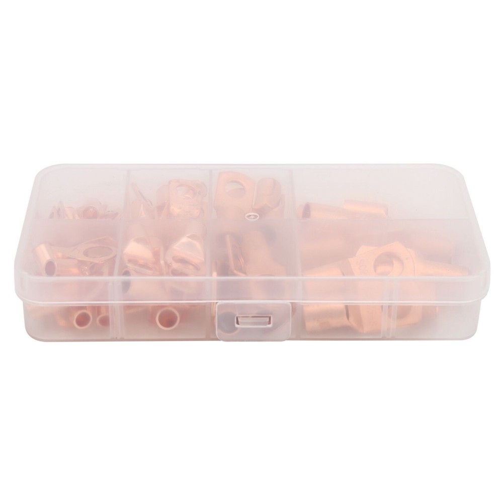 60Pcs Copper Ring Lug Terminals Electrical Wire Cable Crimp Connector SC6-SC25