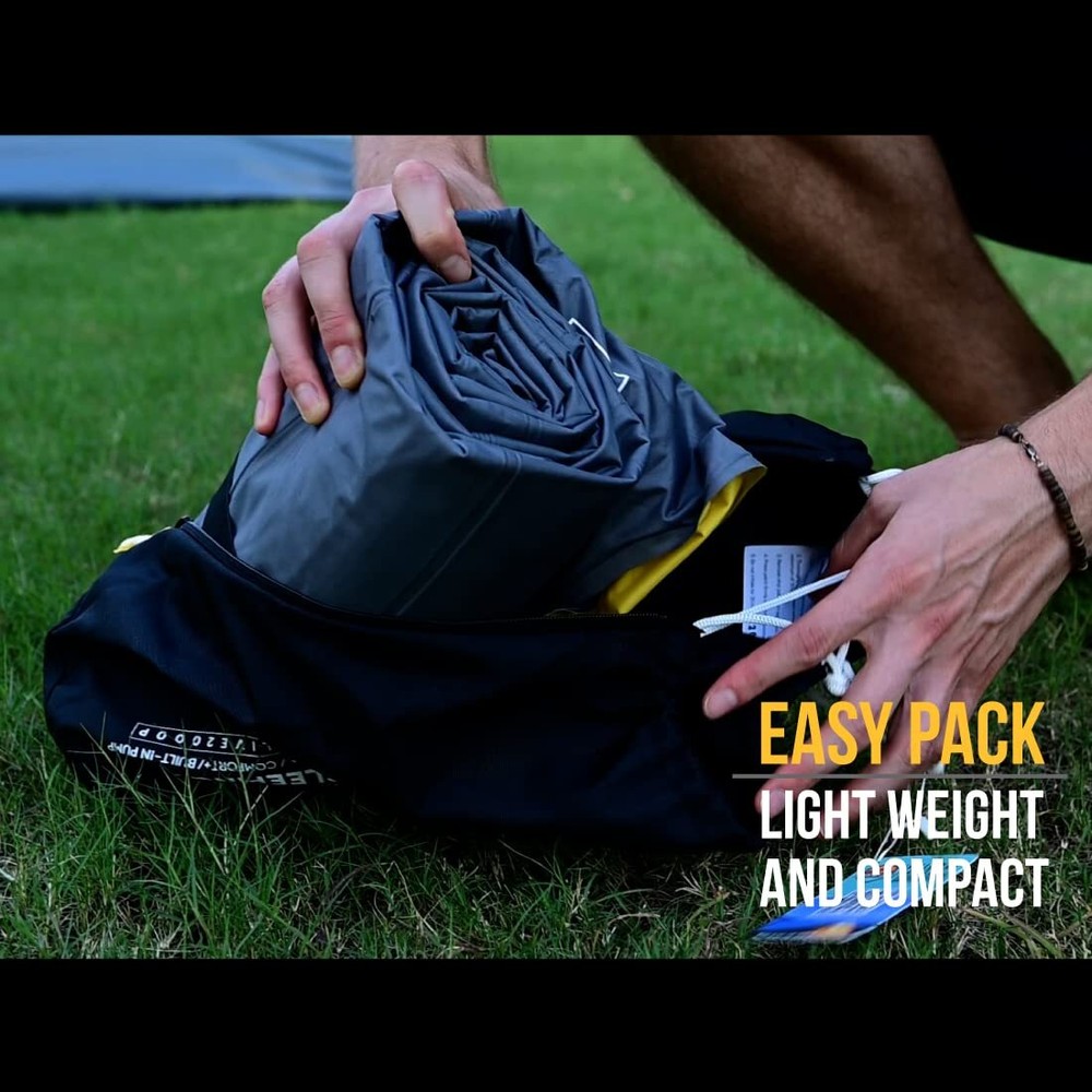 Extra Thickness Wide Plus Sleeping Pad with Built-in Pump Inflatable Mat