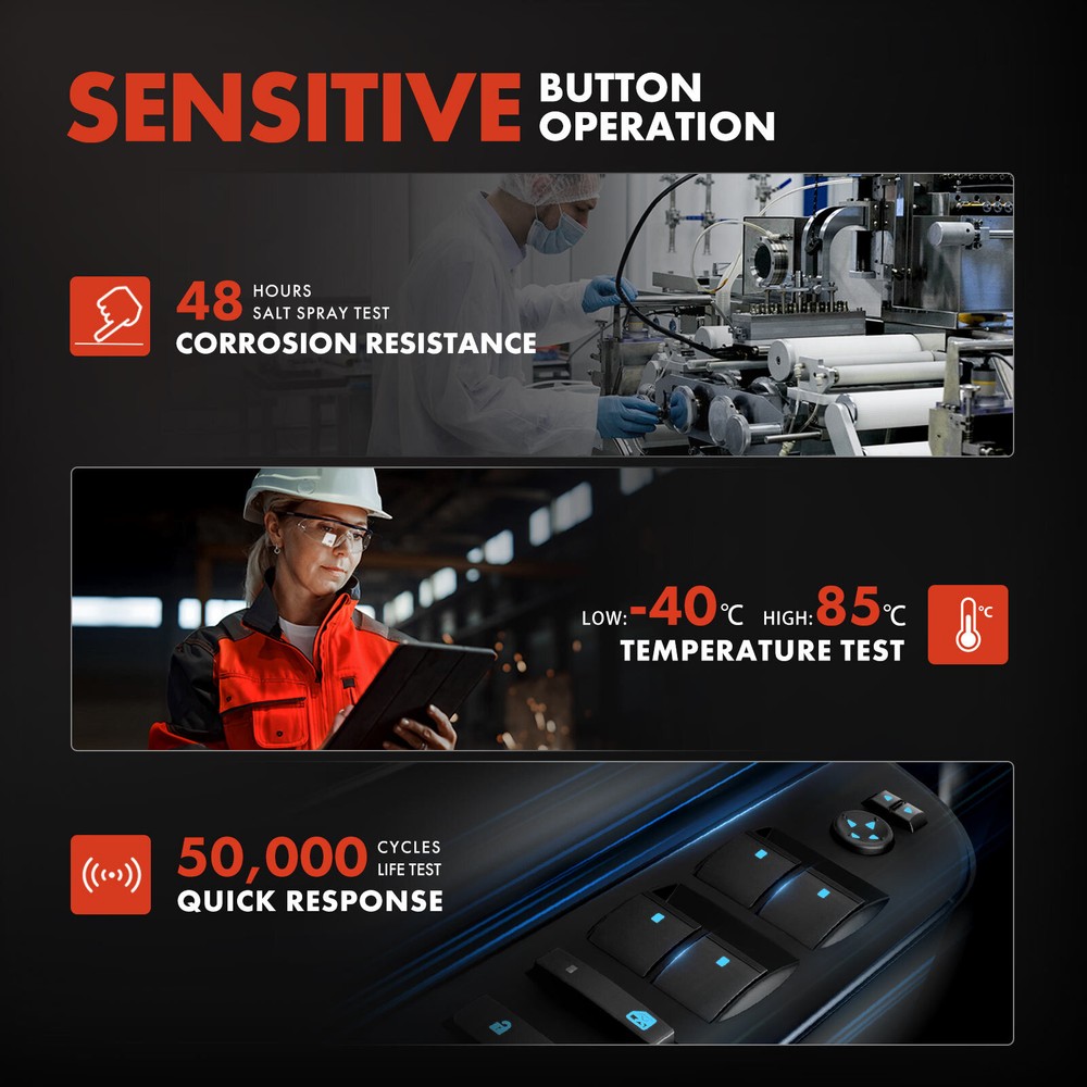 Front Driver Left Window Switch w/Driver Auto Down for Hyundai Elantra 2013-2016