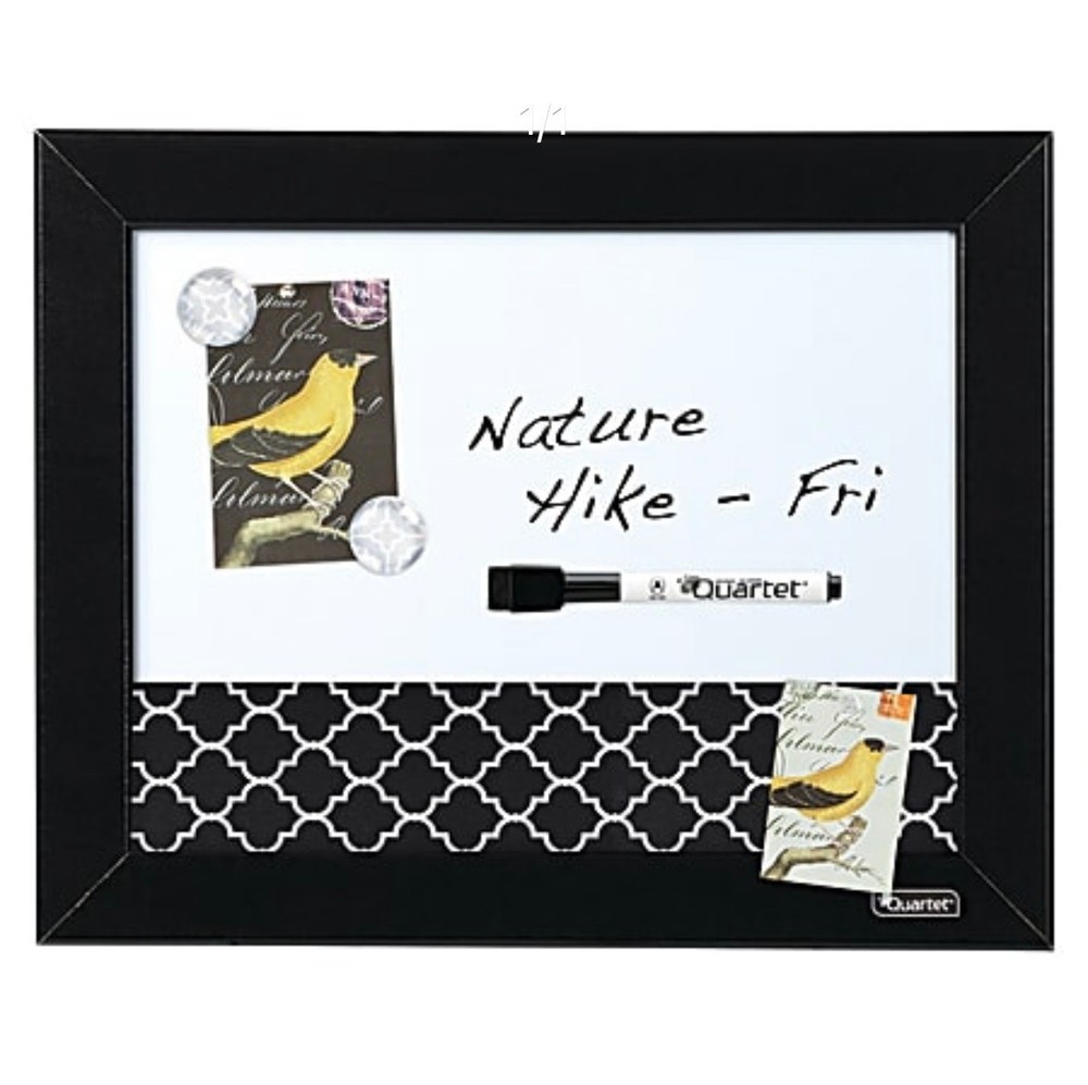 Quartet Magnetic Combination Board, 11" x 14", Whiteboard, Black Frame
