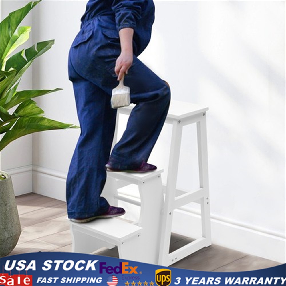 Folding Library Ladder Chair, Lightweight Portable Multifunctional Step Stool
