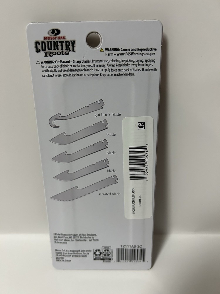 2- Mossy Oak Country Roots 5pc Replaceable Knife Blades.