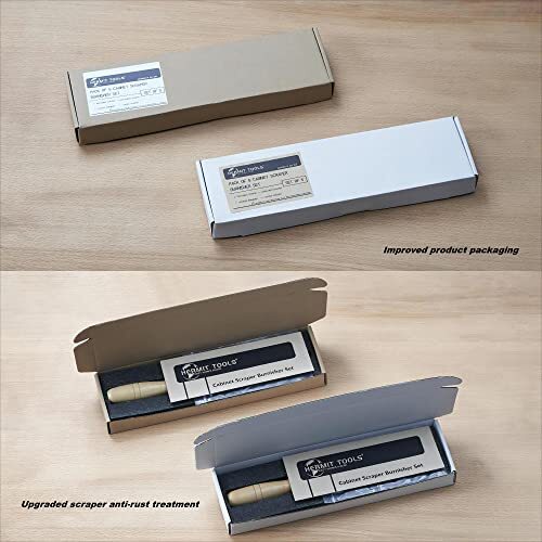 Cabinet Scraper Burnisher with 4 Piece Multi-Shaped Scraper Set 2 Rectangle 1...
