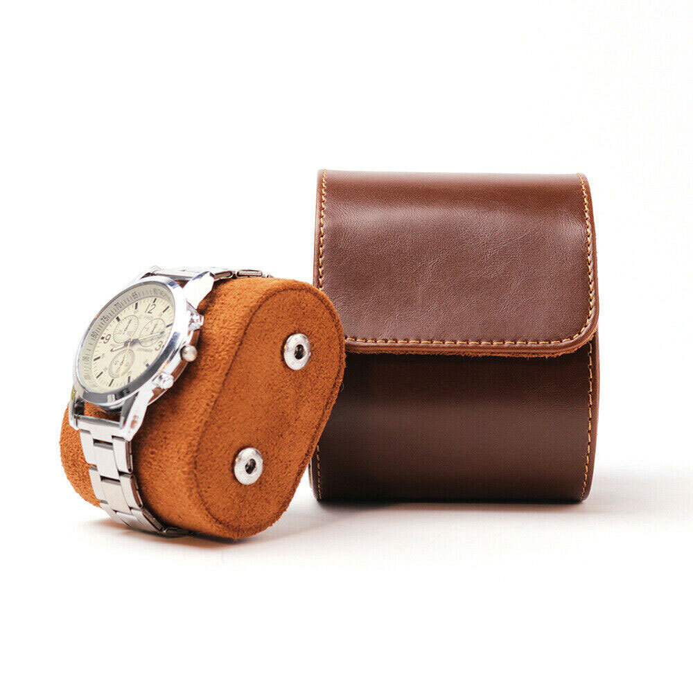 Single Watch Roll Travel Case Leather Watch Storage Organizer Wristwatches Box