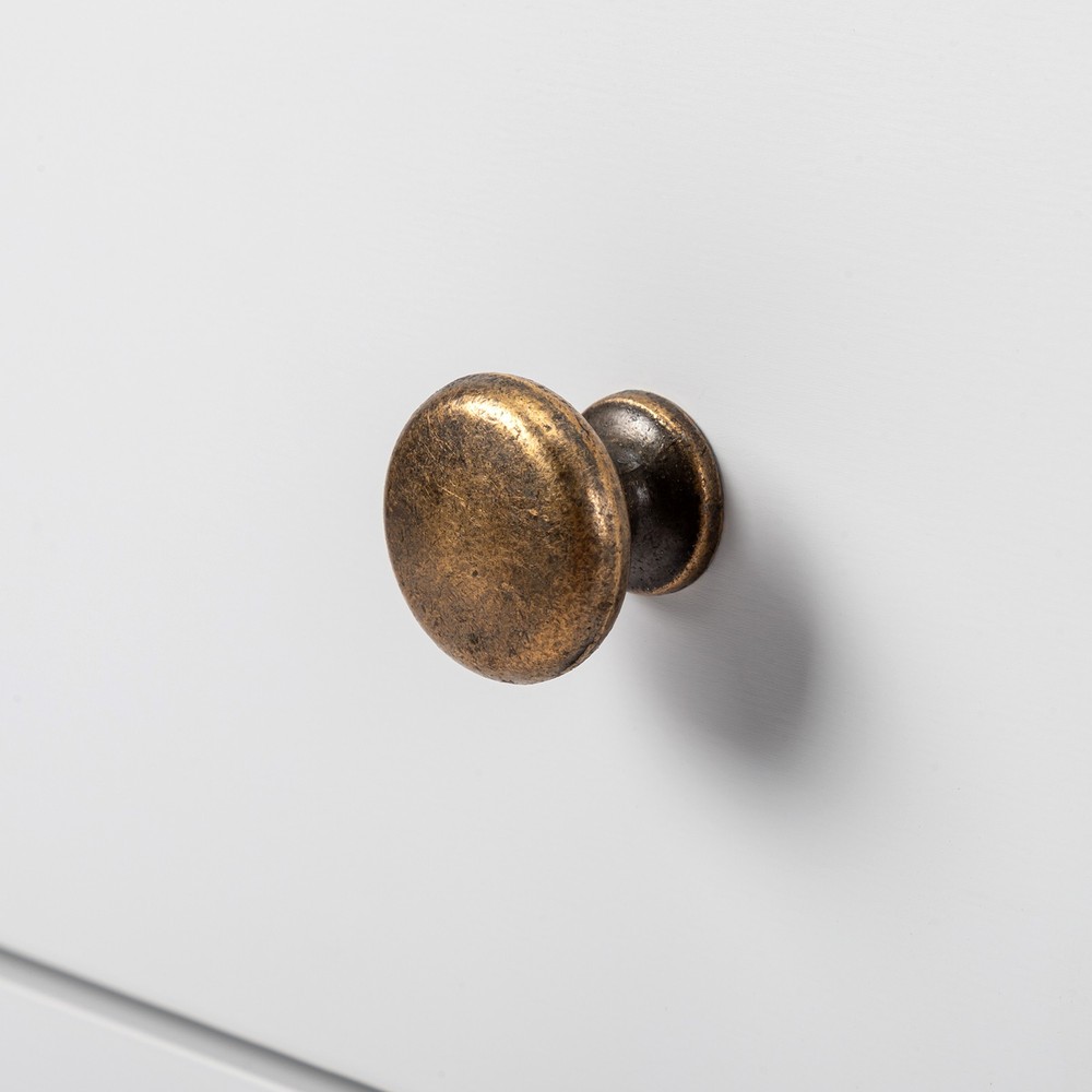 European Bedside Table Three Pumps White