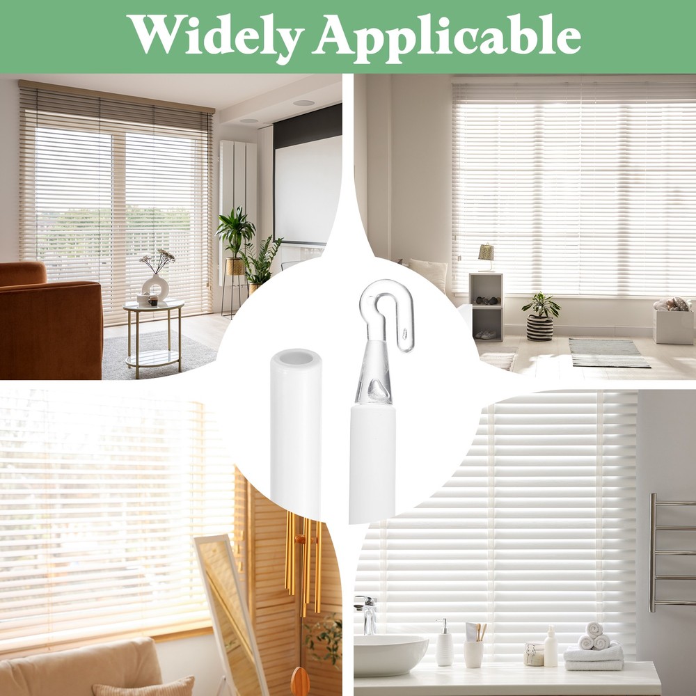 35" Blinds Wand Replacement, Combinable Blinds Tilt Wand with Hook, White