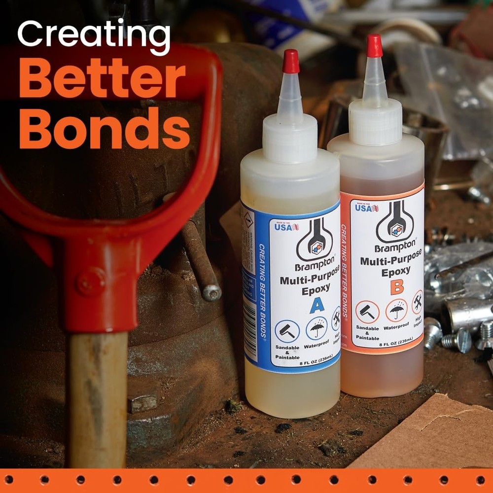 Brampton Multi-Purpose Epoxy, Quick 30-Minute Set, Waterproof 2-Part Amber