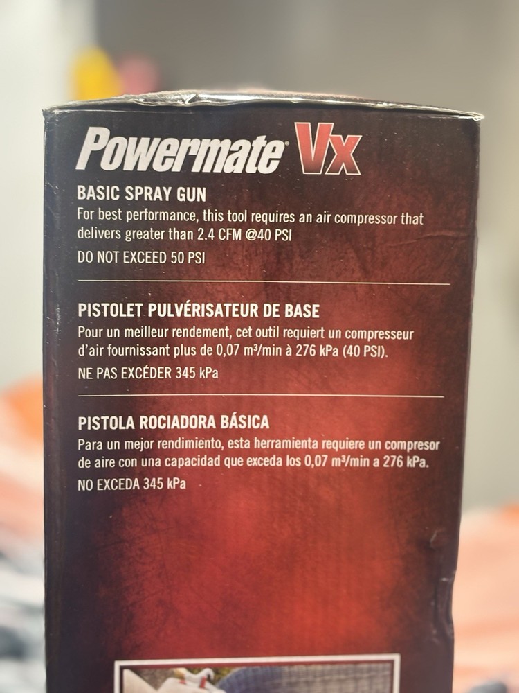 Powermate Vx Basic Spray Gun 2.4 CFM @40 PSI Brand New