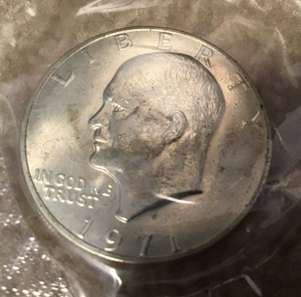 1971-S Eisenhower Silver Dollar 40% Uncirculated OGP Blue Envelope~US Mint