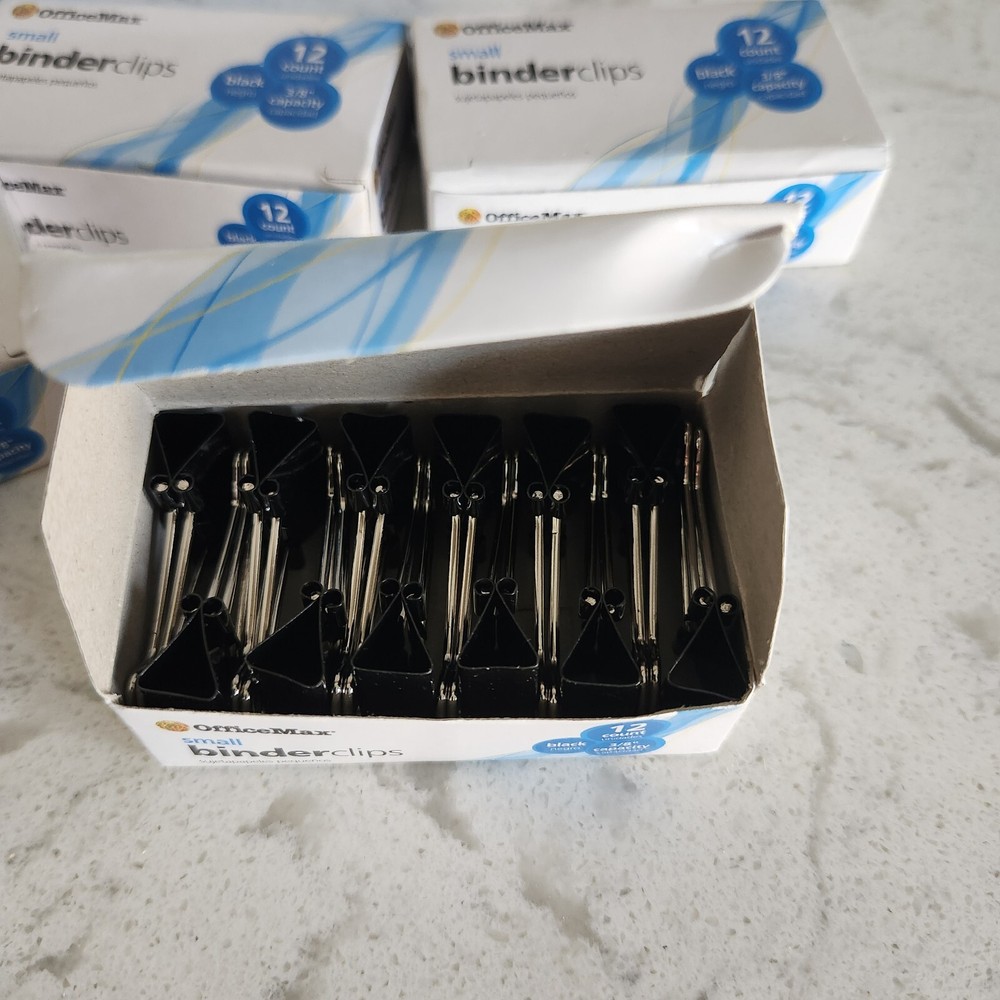 Office Max Binder Clips - Small & Large - New Open Box - LOT