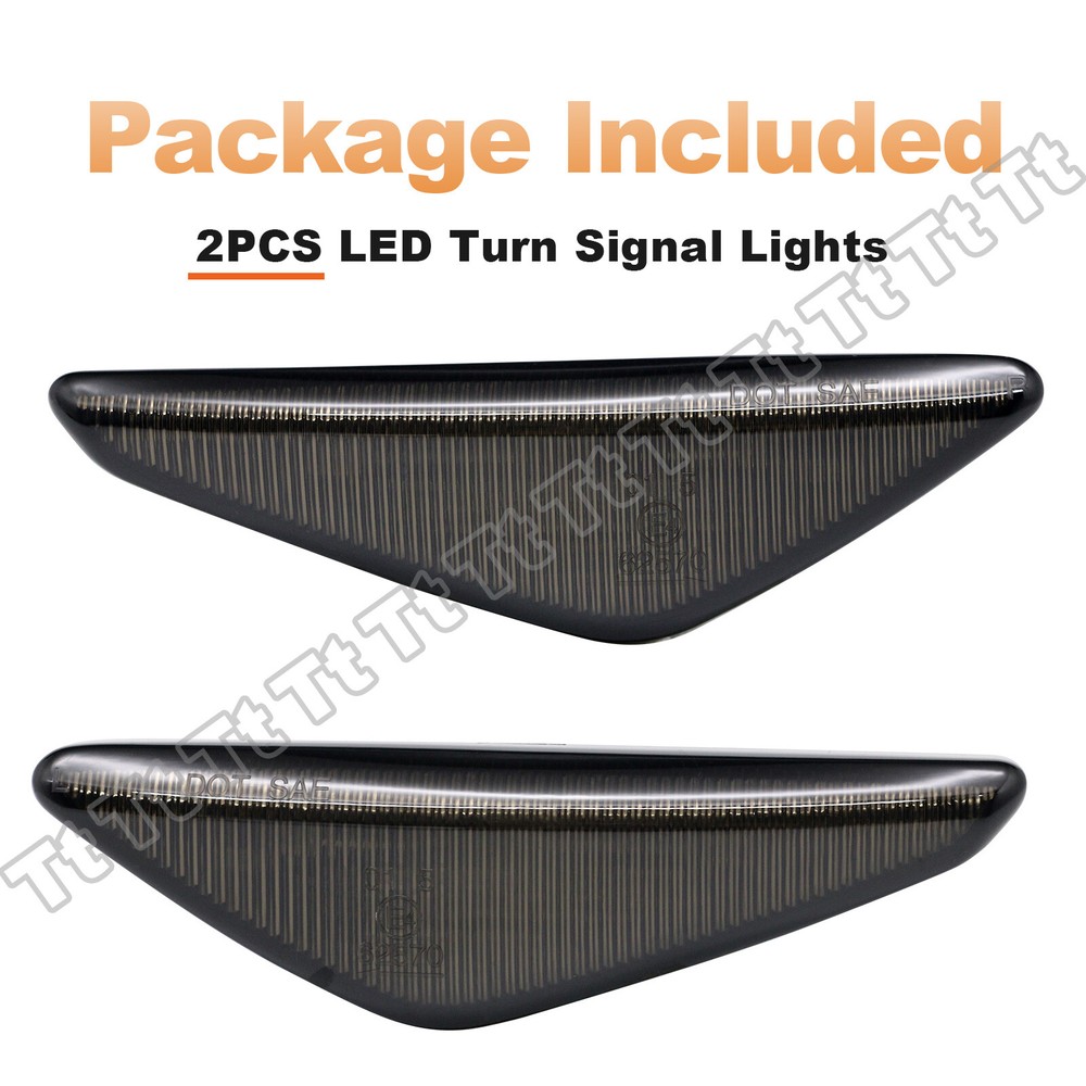For 2004-2006 BMW E46 2D Coupe & Cabrio Sequential LED Smoked Side Marker Lights