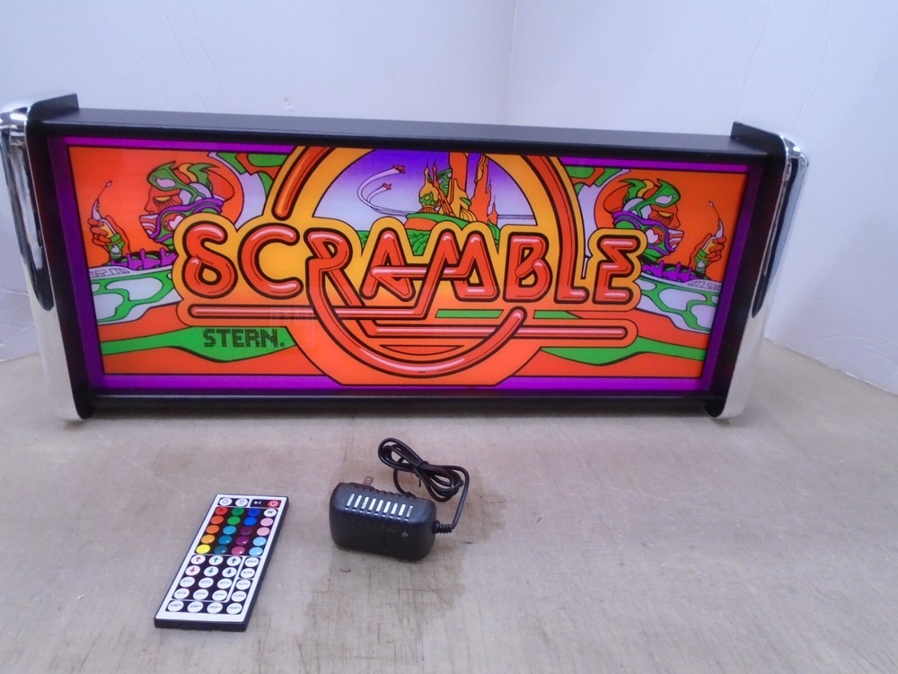 Stern Scramble Arcade Game/Rec Room LED Display light box
