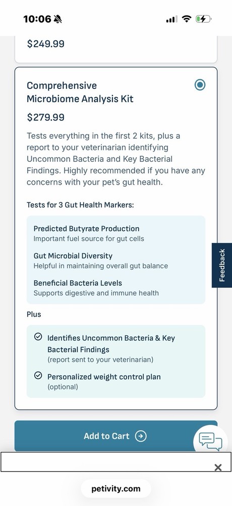 Petivity Microbiome Analysis Kit — Basic for Cats and Dogs Powered by Purina ...