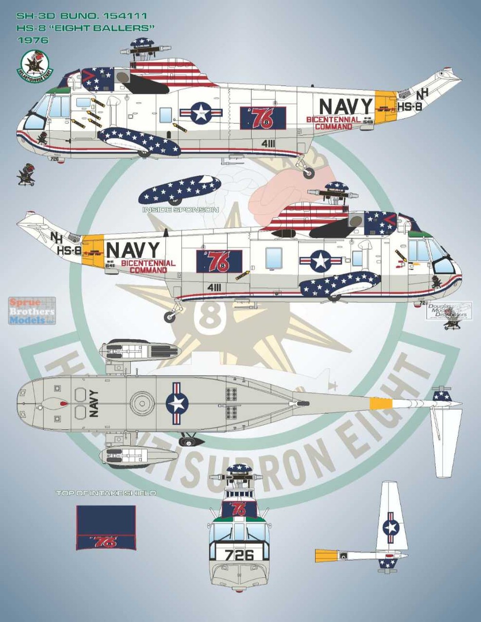 Bullseye 1/48 Decals #48047 Seaking Collection #1 for Hasegawa SH-3D/H Kits