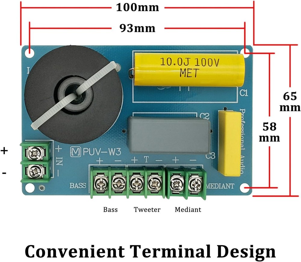 200W 3-Way Passive Crossover – Elevate Your HiFi Speakers, 4-8 Ohm Compatibility