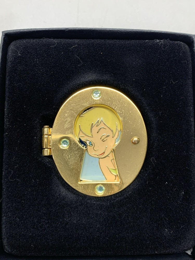 Disney Tinker Bell Winking Through Keyhole Hinged Pin