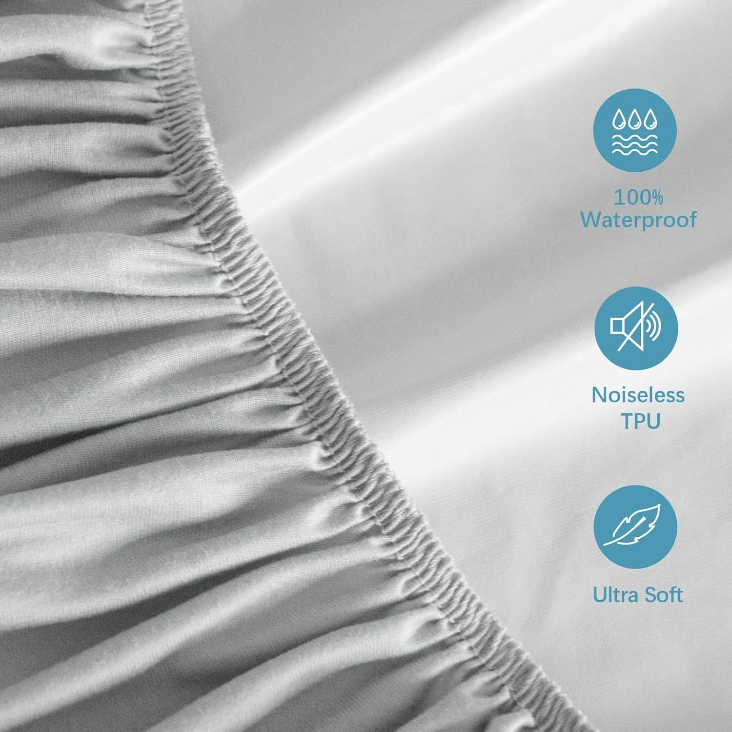Queen Mattress Protector Waterproof Noiseless Mattress Cover Fits 14" Deep