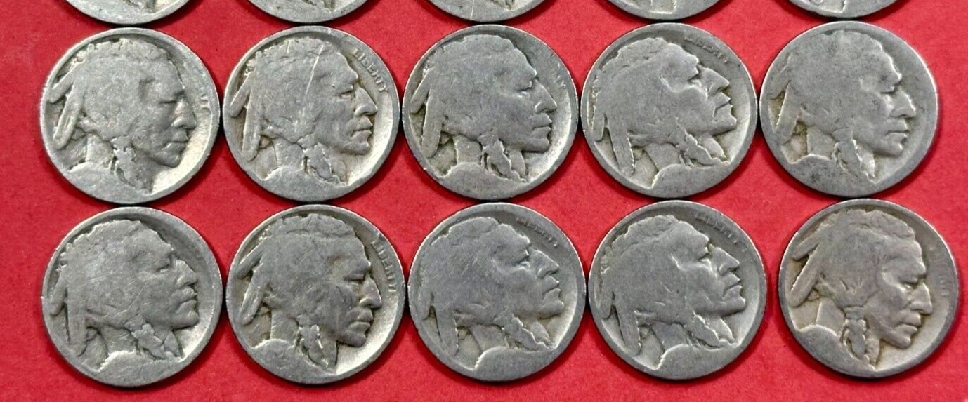 DATLESS Buffalo Nickels Lot of 20 NO DATE Buffalo Nickels U.S. Collectors Coins