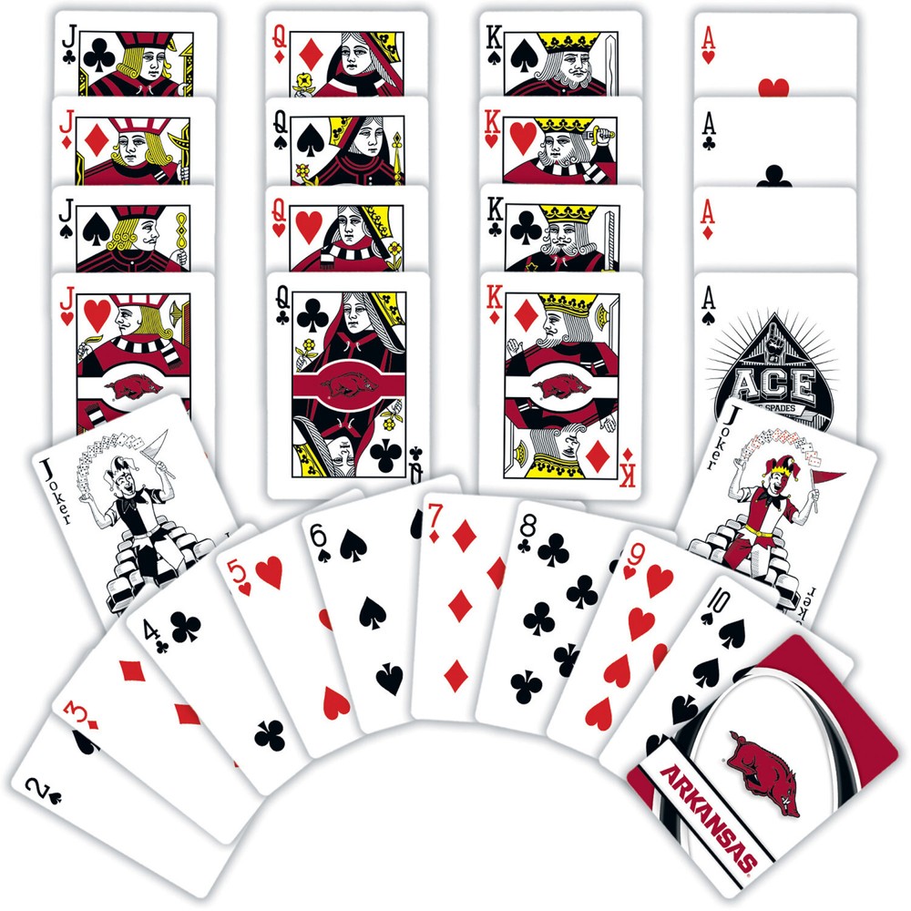 MasterPieces - Arkansas Razorbacks - NCAA Playing Cards - 54 Card Deck
