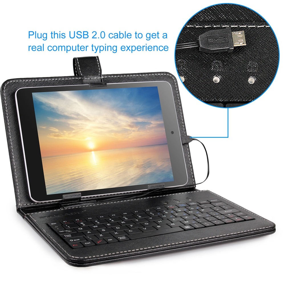 Slim PU Leather Case Cover W/ Stand Keyboard USB 2.0 For 7.9" Android Tablet PC