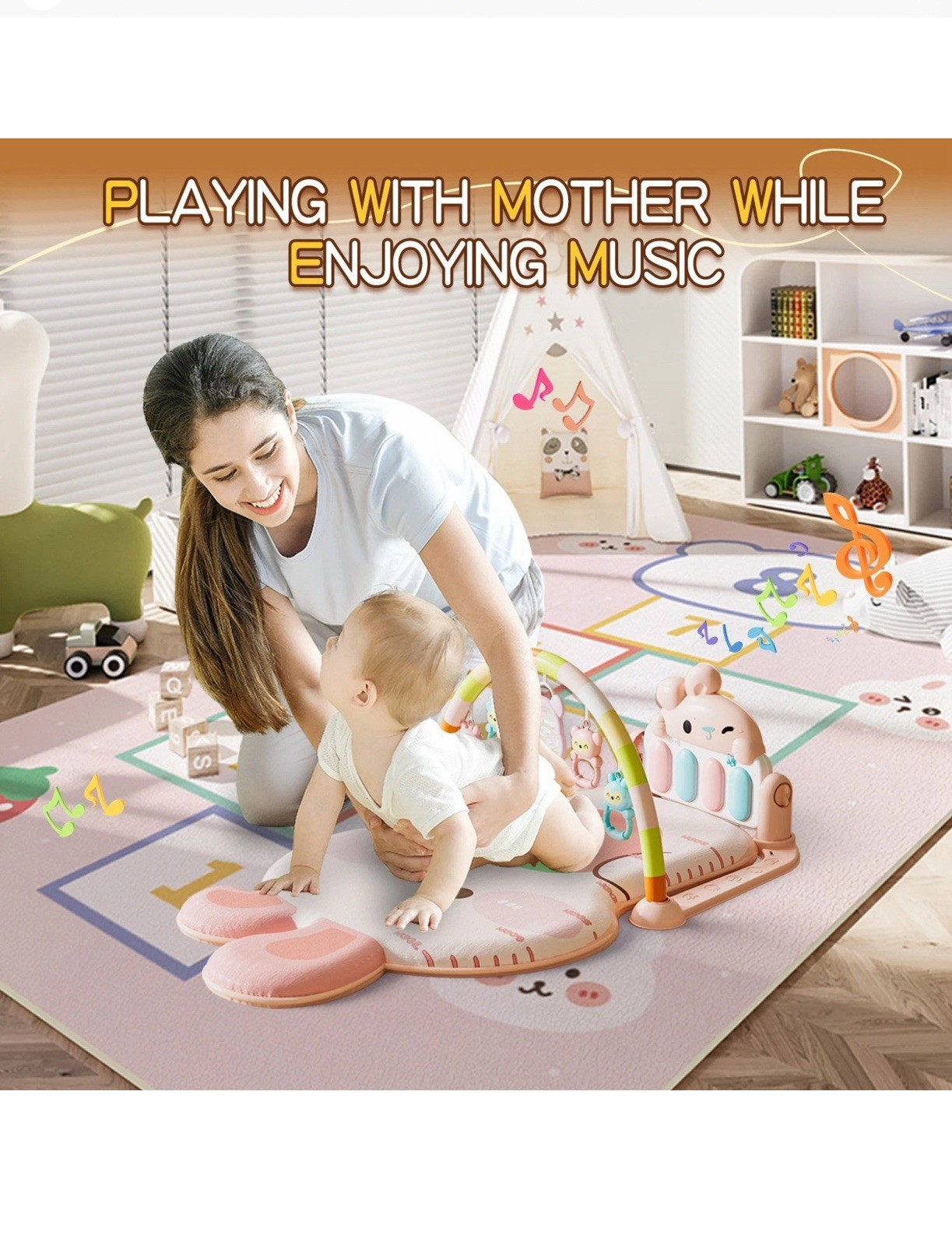 Baby Activity Center Pedal Piano Music Fitness Mat (Green) 0-12 Months