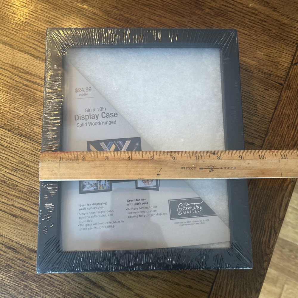 (2) 8” X 10” Display Cases, Solid Wood, Hinged, New