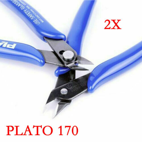 2X PLATO Model-170 Wire Cable Cutters Cutting Electrical Side Flush Pliers Tool
