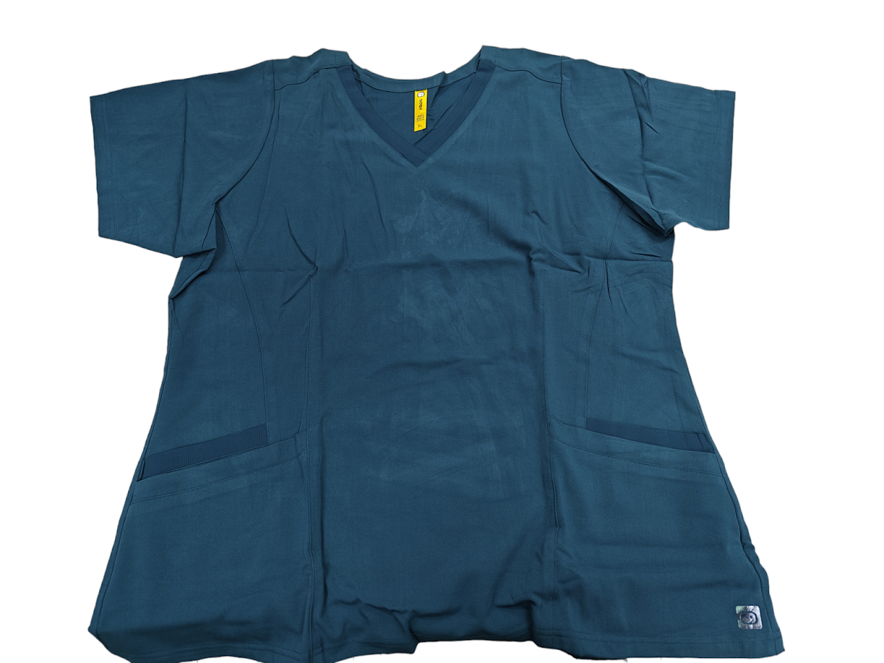 WonderWink Aero Women's Flex Back V-Neck Scrub Top V6129- Caribbean Blue