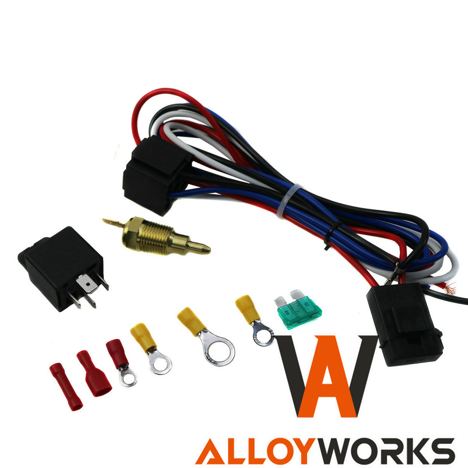3/8" 175~185 Electric Engine Thermostat Fan Temperature Switch Sensor Relay Kit