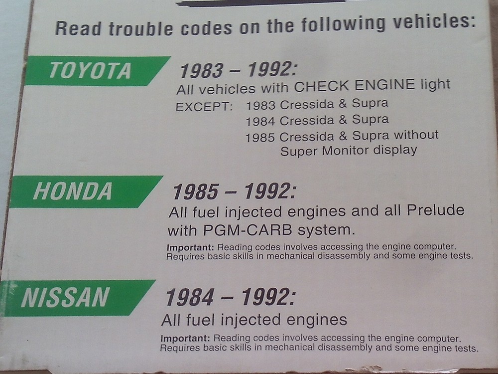 SUNPRO IMPORT CODE SCANNER COMPUTER CODE READERTOYOTA, HONDA, NISSAN CP9025