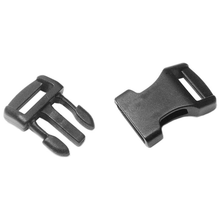120 Pack Contoured Side Release Small Black Plastic Buckles for 1/2" Straps